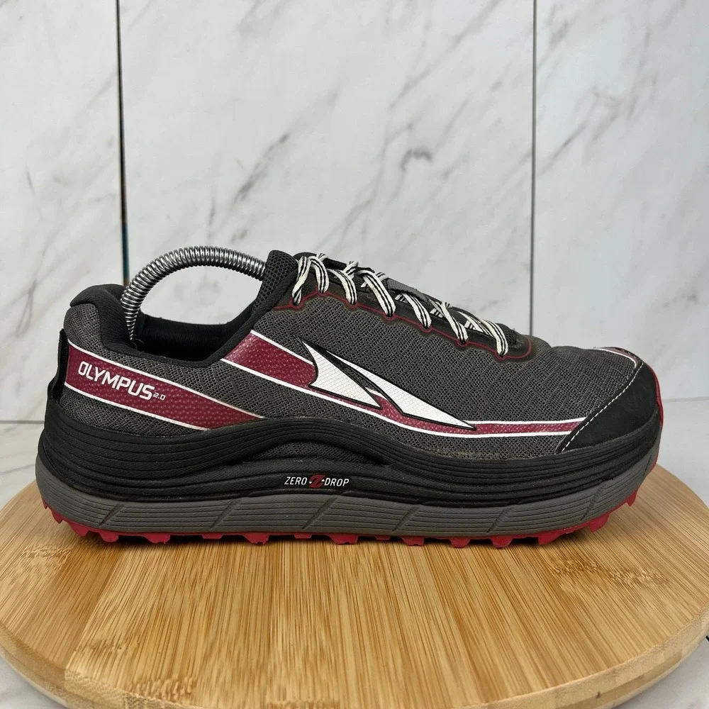 Altra Olympus 2.0 Mens Size 10 Grey Maroon Running Walk Gym Shoes A1655-1